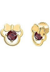 superb mini gold silver red garnet gemstone infant birthstone earrings